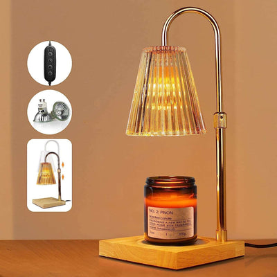 Candle Warmer Lamp with Timer, Dimmable Liftable Candle Warmer Light with 2 Bulbs No Flame Candle Melting Lamp for Jar Candles Compatible All Size