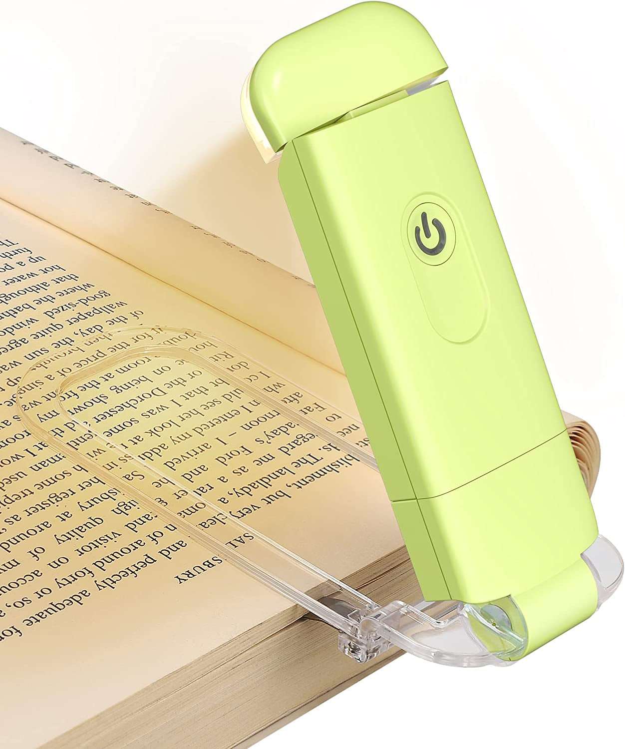 USB Rechargeable Book Reading Light, Warm White, Brightness Adjustable for Eye-Protection, LED Clip on Book Lights, Portable Bookmark Light for Reading in Bed, Car (White)