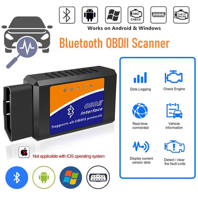Bluetooth OBD2 OBDII Car Diagnostic Scanner Tool Check Engine Fault Code Reader