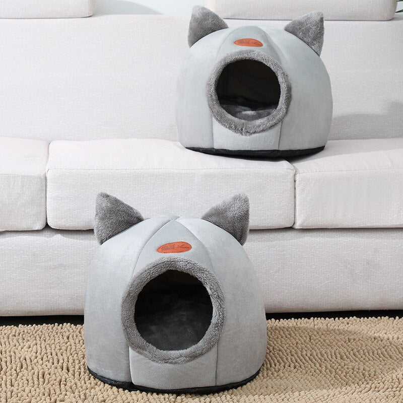 New Deep Sleep Comfort in Winter Cat Bed Little Mat Basket for Cat'S House Products Pets Tent Cozy Cave Beds Indoor