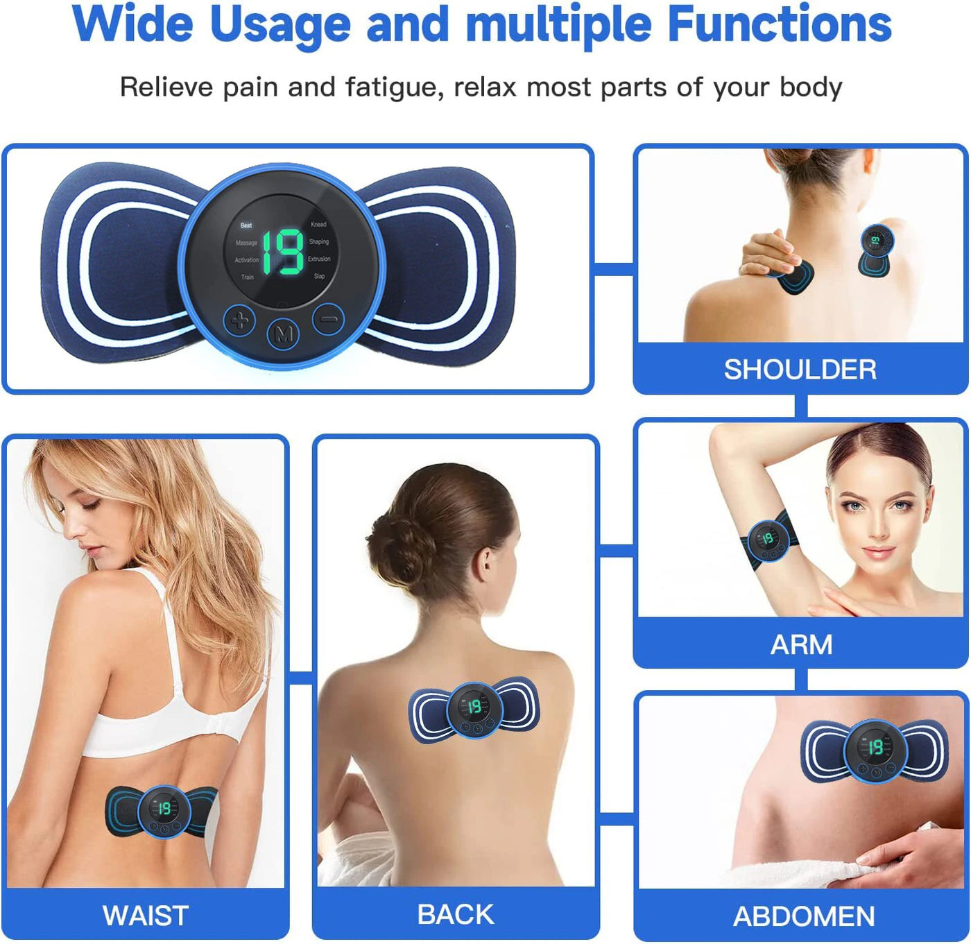 EMS Foot Massager Electronic Acupuncture Massage Pen Neck Toner Body Massager Trainer Electrical Muscle Stimulation Massage